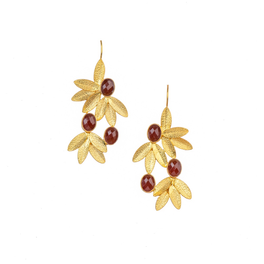 Carnelian Fern Earrings